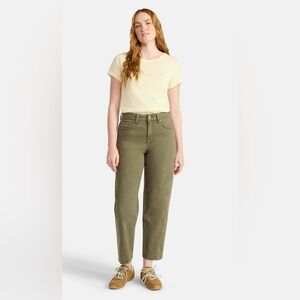 ❗️Sold❗️Time and Tru High Rise Barrel Jeans 27” Inseam Olive Green NWT Sz 12/14